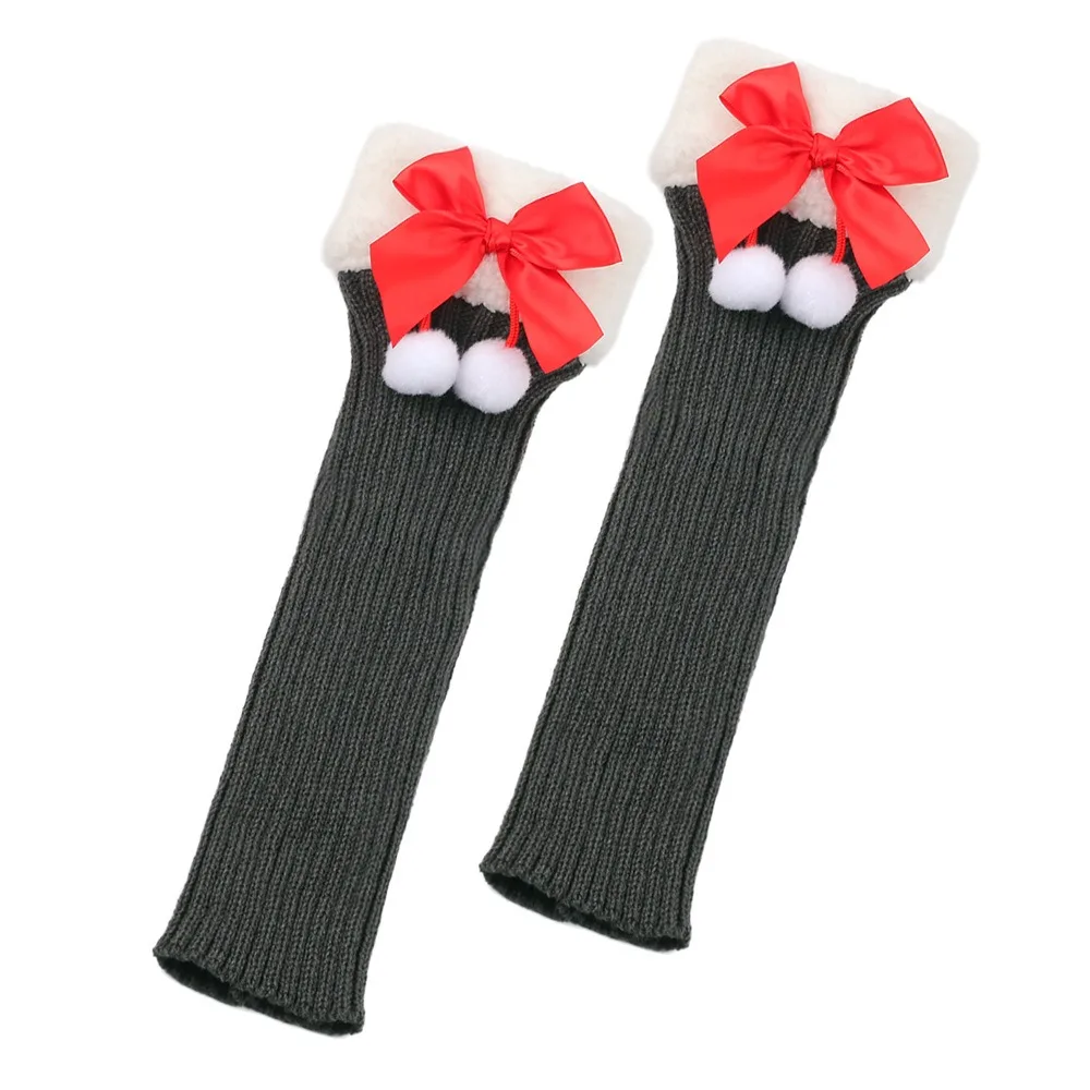 

Sweet Breathable Christmas Bow Stockings Leg Socks Warm Thick Cuffs Foot Cover Socks Y2K Elastic Knit Leg Warmers Women