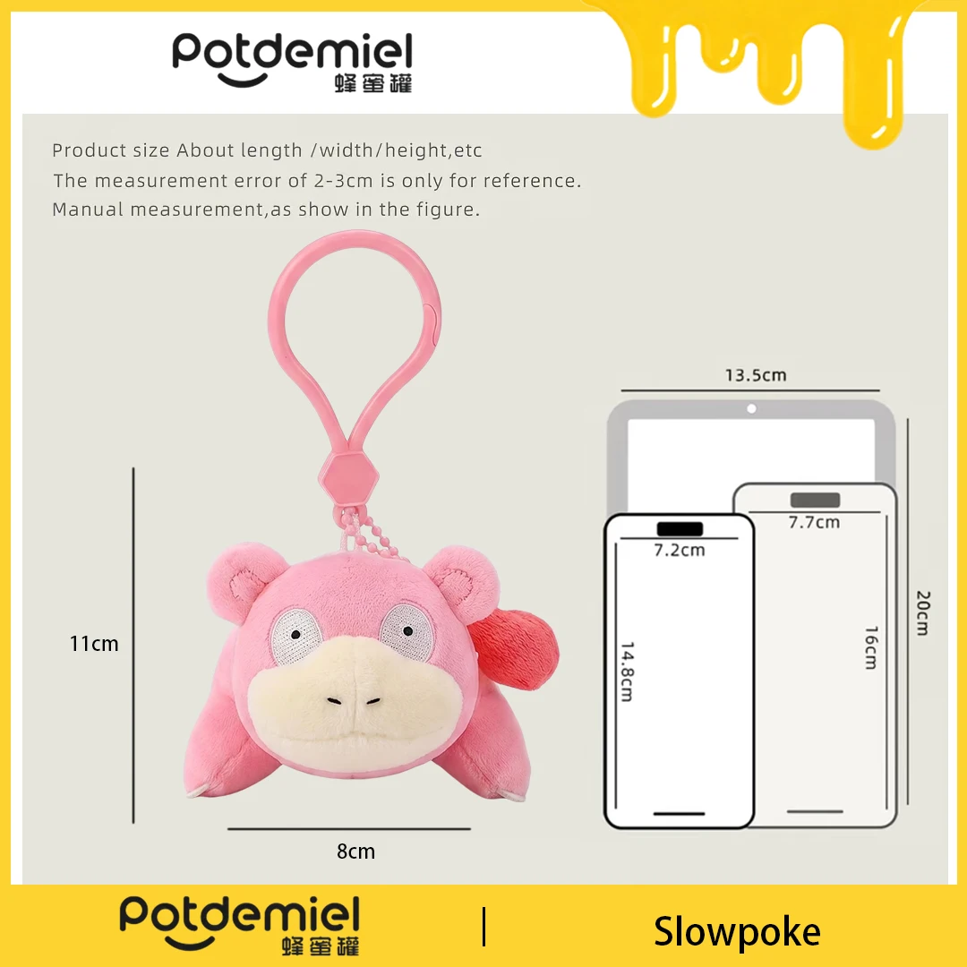 Potdemiel Pokemon Slowpoke Plush Keychain Soft Toy Handbag Pendant Anime Backpack Ornament Men Women Fans Kids Gift Collectible view 3