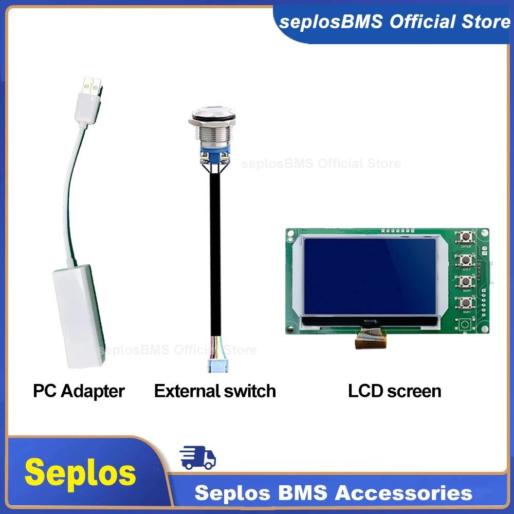Seplos BMS Switch Accessories Adapted to Active Balancing of 3.0 BMS 4PIN ,External Switch, Bluetooth LCD Screen PC USB Adapter