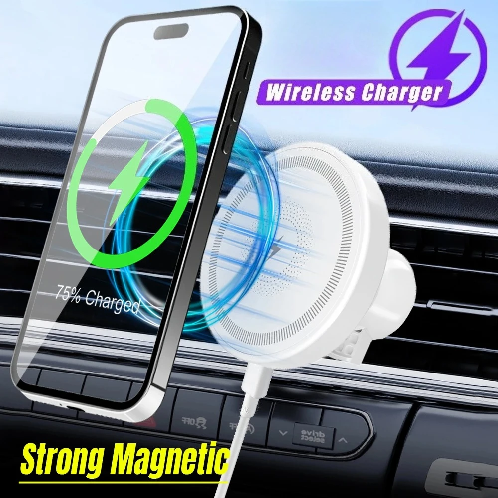 Kabelloses magnetisches Auto-Ladegerät für Lüftungsschlitze – Handyhalterung für iPhone 17 16 15 14 13 12 Pro Max mit schneller Ladefunktion
