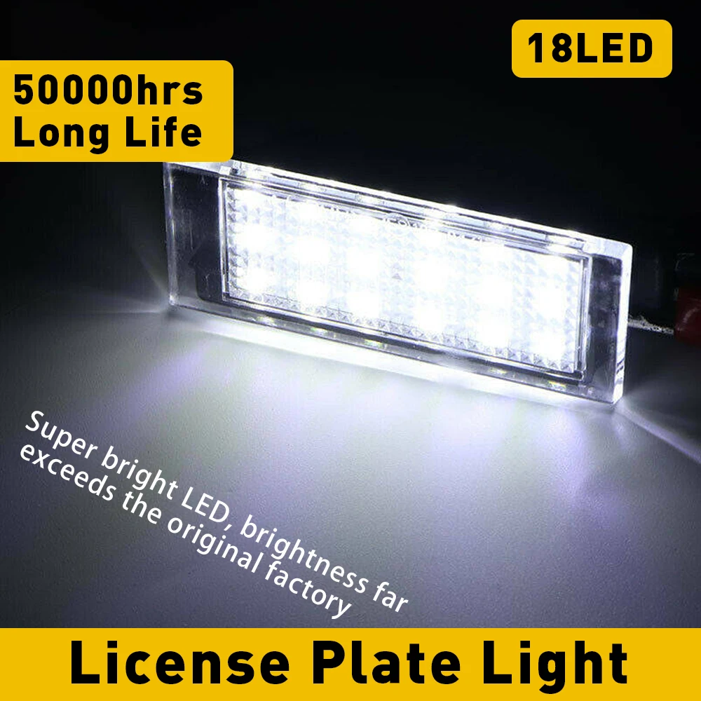 2Pcs For Renault Clio MK III 2006 2007 2008 2009 2010 2011 2012 White LED License Number Plate Light Canbus Car Products 18 LEDs