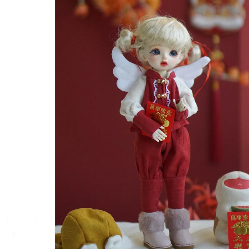 Ob24 Blyth Barbi 1/6 Figuur Pop 1/4 Schaal Bjd Kleding Rode Kerst Schattige Outfit Voor Bjd/Sd Yosd Msd Meisje Of Jongen A1576