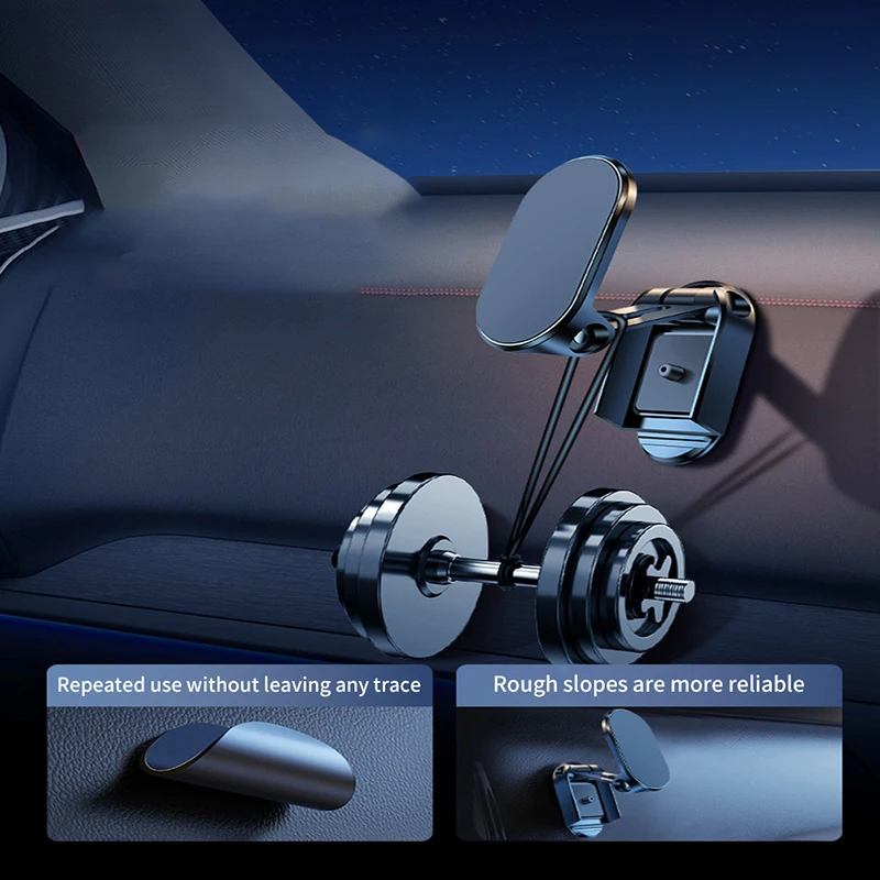 Car Phone Holder Foldable Car Phone Holder 720° Rotation Strong Magnetic Mobile Phone Stand Creative Multi-Angle Phone Bracket