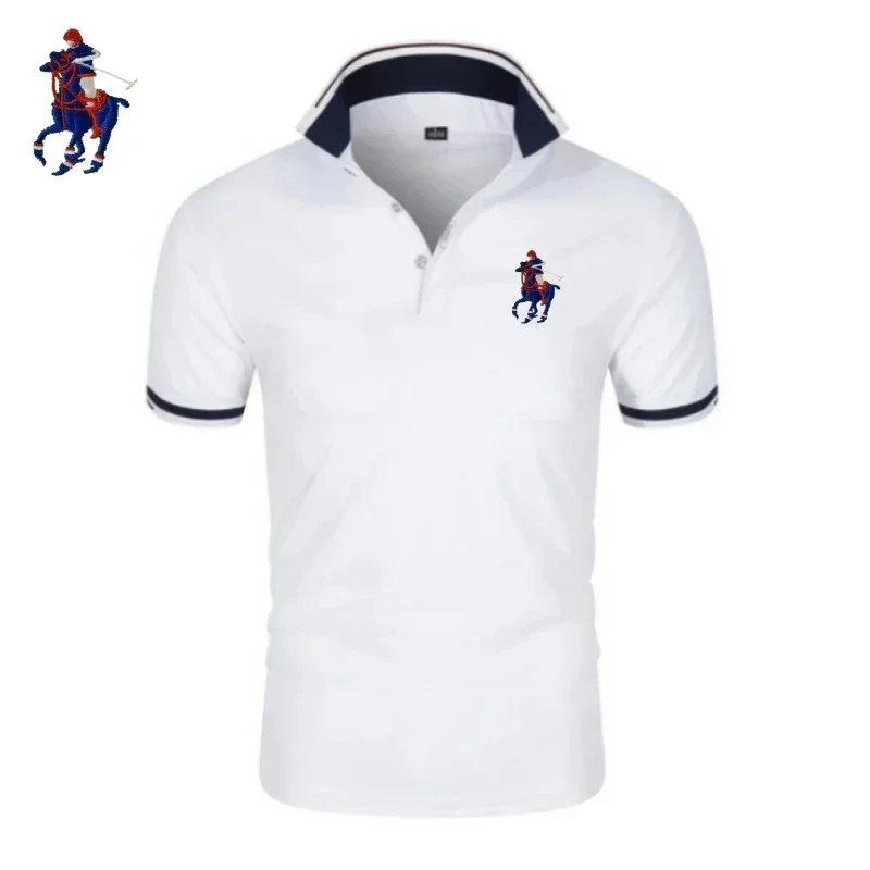 

2025 Summer New Style High-Quality Printed Lion Color Polo Shirt for Men - Luxurious Casual Fashion with Cool and Breathable Com