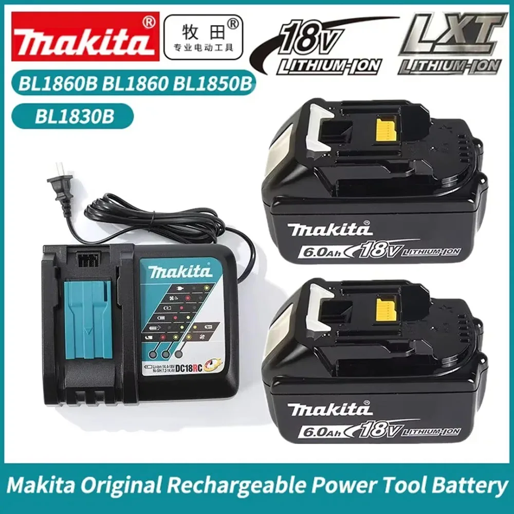 

100% Original Makita Power Tool Rechargeable Battery, Replaceable LED Lithium-ion, 6.0Ah 18V BL1860B BL1860 BL1850 BL1830 BL1815