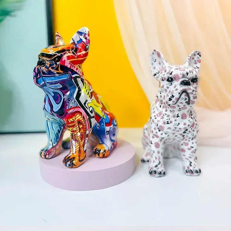 Art  New Products French Dog Living Room Decorations Home Office Desktop Decorations Porch Wine Cabinet Resin Crafts  figurine