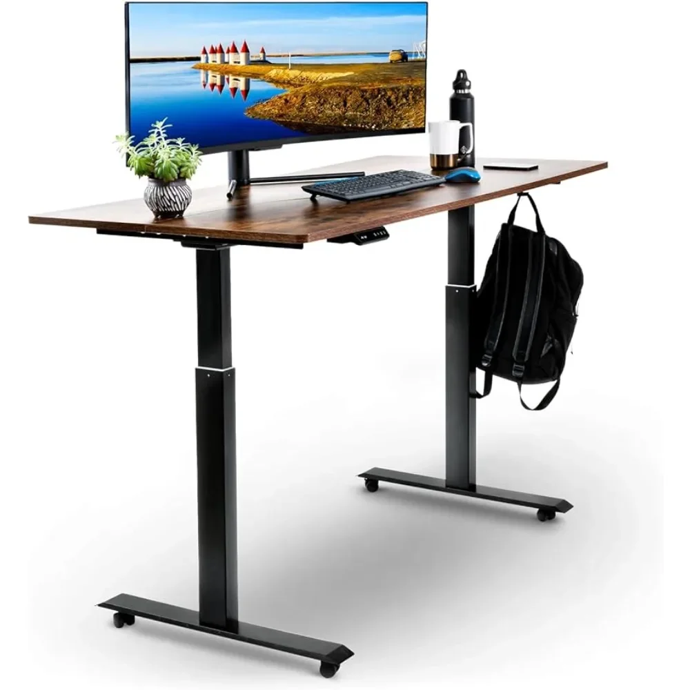 

Standing Desk Adjustable Height (63'' X 30'') W/Wireless Charging, USB-C & AC Outlets,3 Memory Presets -Large Electric Sit-Stand