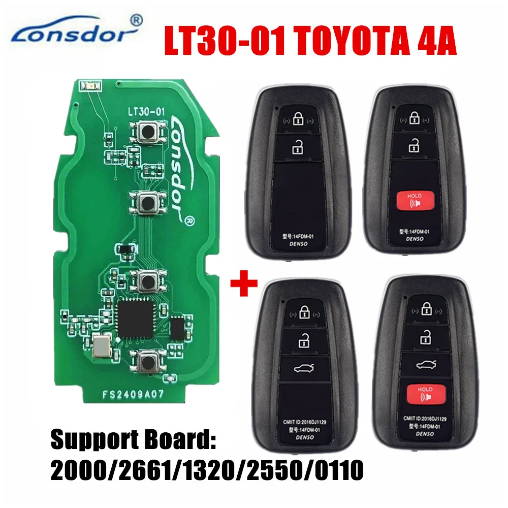 New Lonsdor LT30-01 Smart Remote PCB Board 2000/2661/1320/2550/0110 for Toyota 4A Key By K518 Pro/ISE KH100+ KW100 Programmer