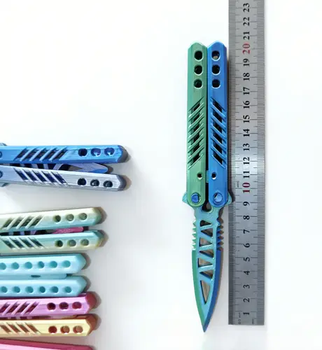 3D Printed Butterfly Knife Practice Toy Uncut Blade Training Tool Multi Color Stress Relief Fidget Gadget for Beginners - Image 5