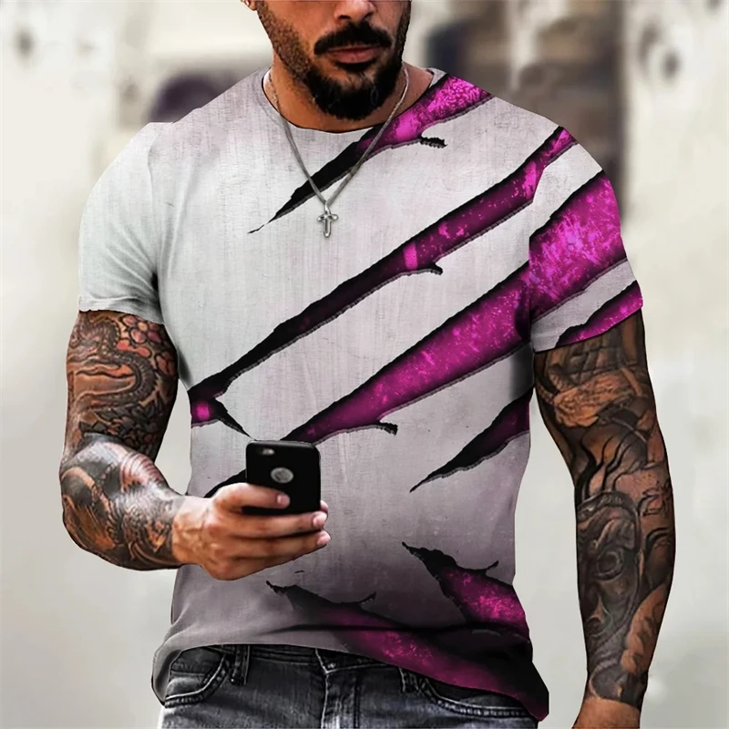 

Men's T-shirt Trendy New Design Black And White Color Art 3D Printed Oversized Round Neck Tops Loose Casual Simple Style T Shirt