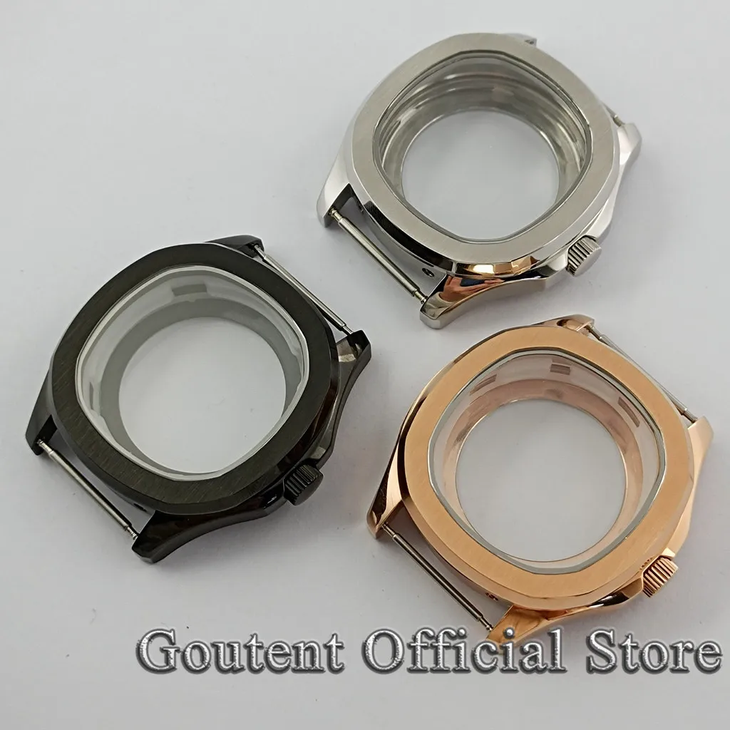 

Goutent 40mm Silver Black Rose Gold Sapphire Crystal Watch Case Fit NH35 NH36 ETA2824 PT5000 Movement