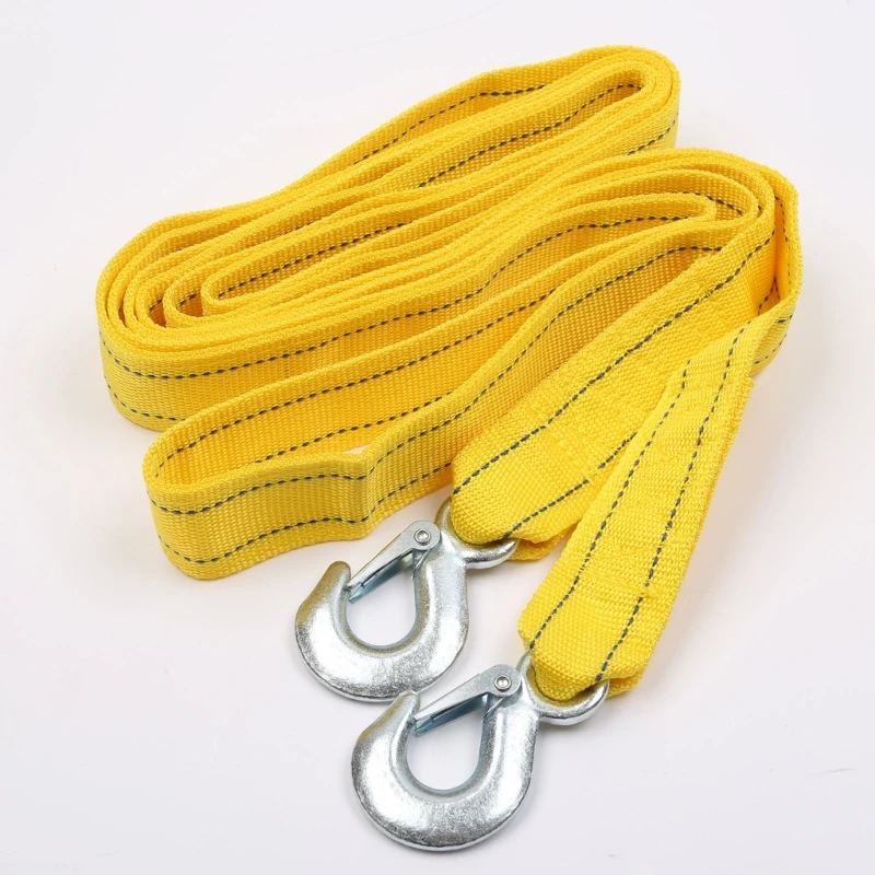 4M 5 Ton Car Tow Cable Towing Pull Rope Strap Steel Hooks Road Recovery Trailer Winch Cable