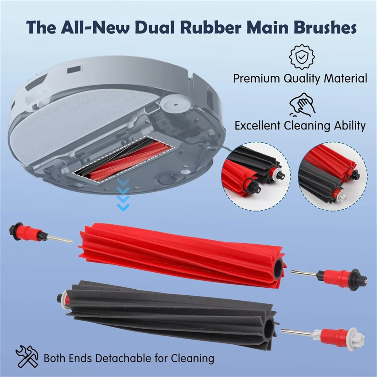 Kit de accesorios de EQAZ-24PCS para Roborock S8 Max/MaxV Ultra Robot aspirador cepillos laterales principales filtros fregonas bolsas de polvo fregona de borde