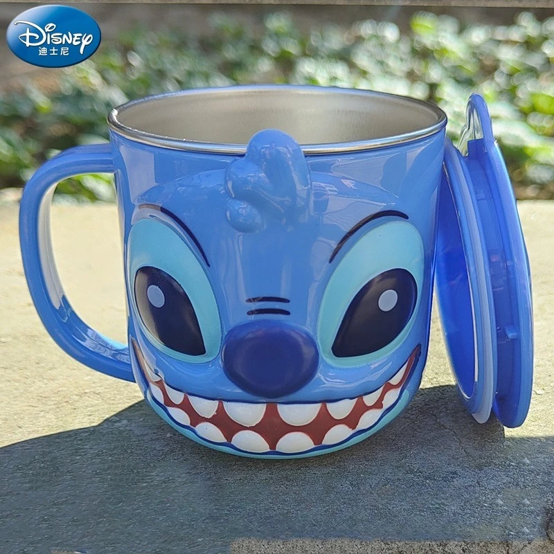 

Disney 316 Stainless Steel Cup Stitch Mickey Mouse Frozen Elsa Cartoon Anime Milk Mugs 3D Anti-fall Children Drinking 260ml Gift