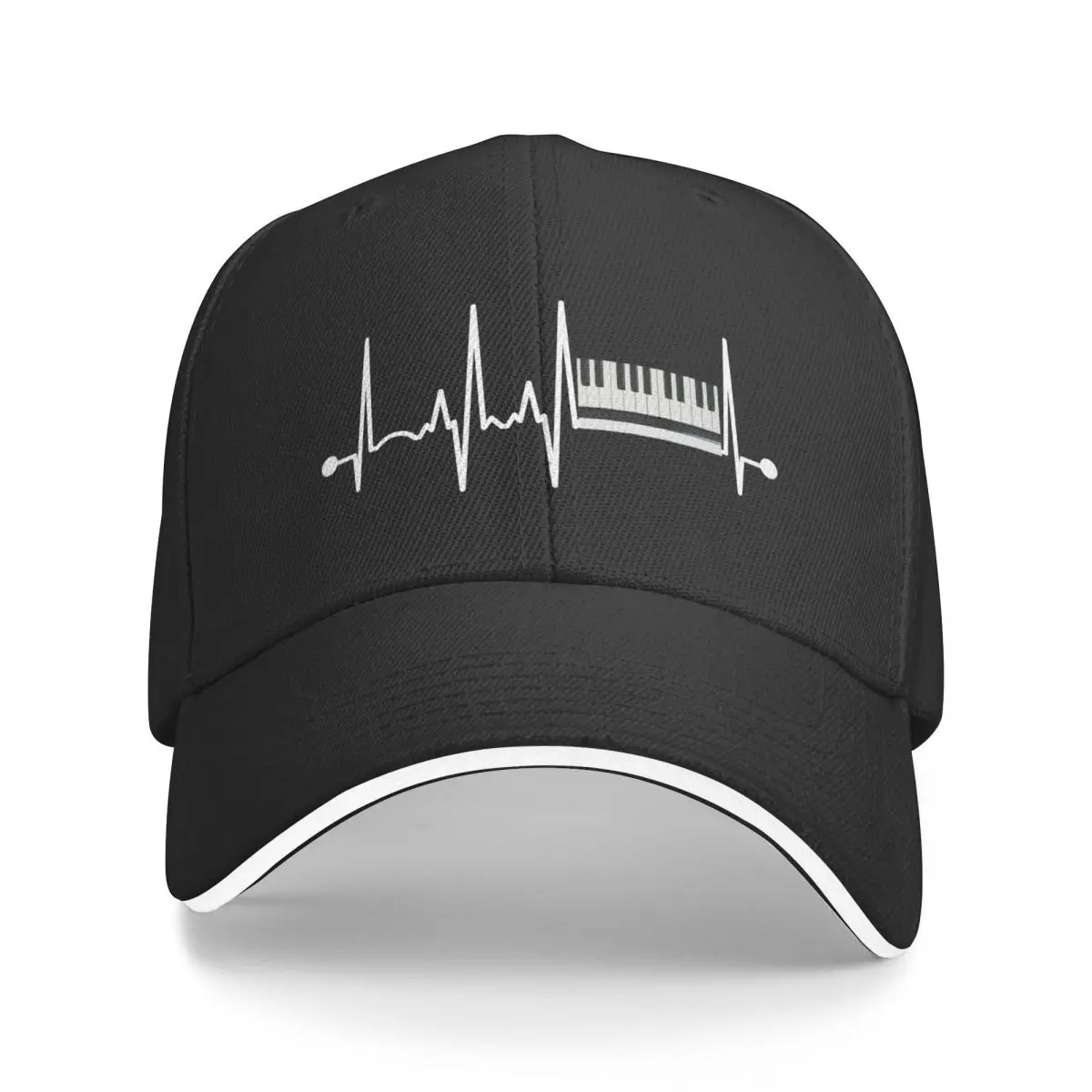 Keyboard Piano Heartbeat Baseball Cap Visor fishing hat Man Women's