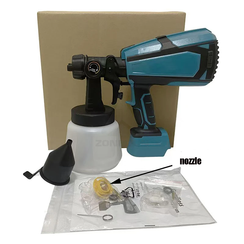 1400ml High Capacity Container Easy to Clean 4 Nozzles and 3 Patterns for House Home Furniture Cabinets Fence Door Chairs Blue