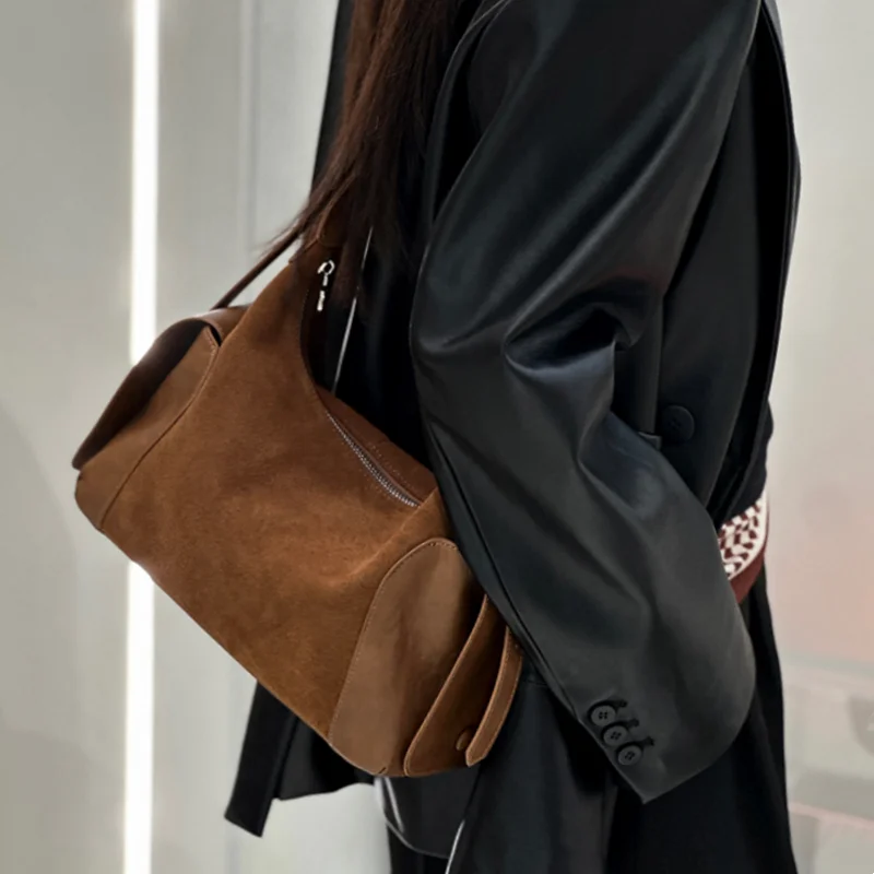 

Новые женские кожаные практичные диагональные сумки через плечо с несколькими карманами, женская замшевая сумка, модная дизайнерская модная сумка на плечо