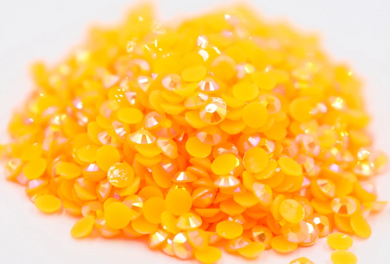 

Jelly Orange AB Color Flatback стразы Resin Non hotfix Rhinestones in Bulk Package Plastic Nail Art Decoration for Garment