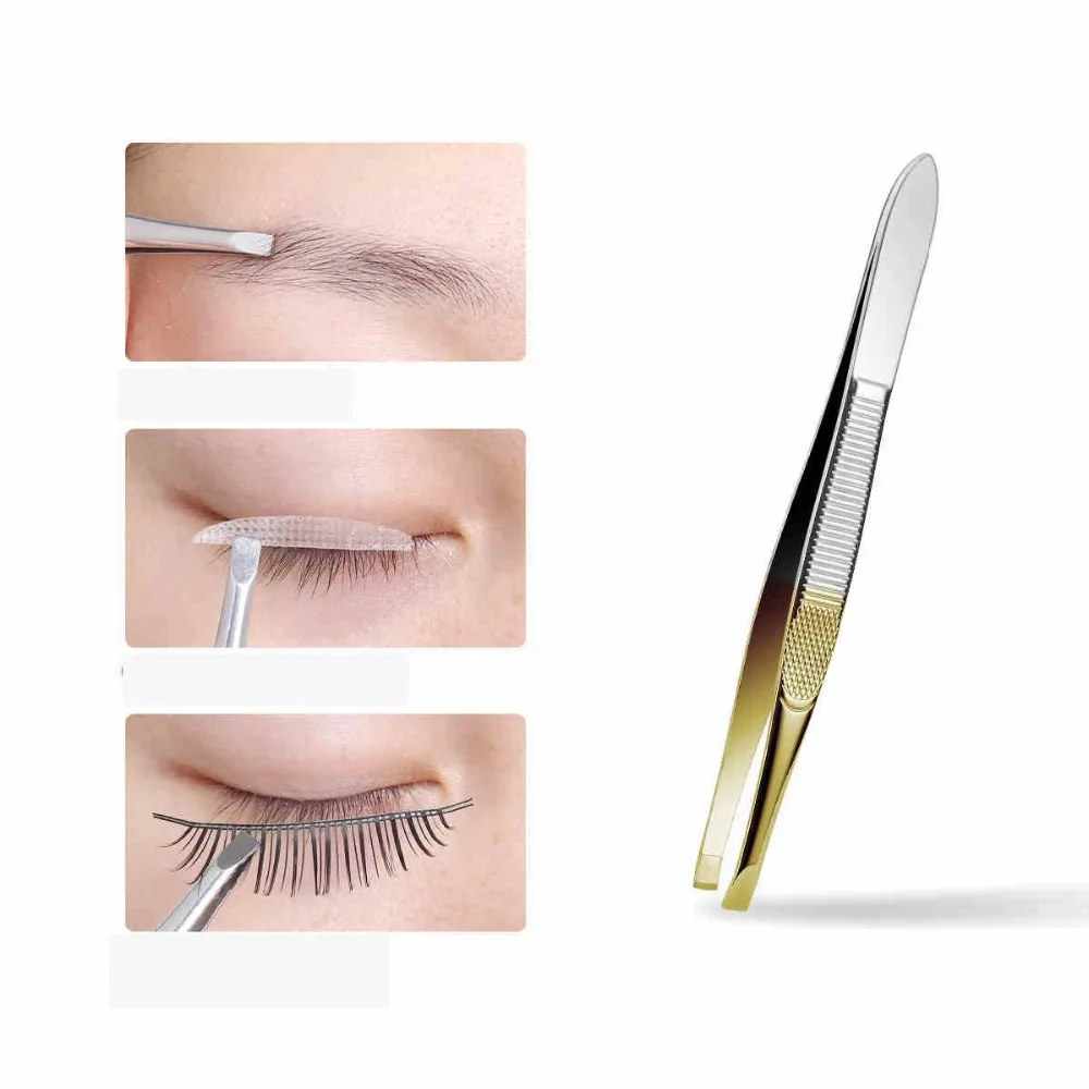 

Eyebrow clip tweezers stainless steel flat eyebrow clips pulling pliers eyebrows pulling beard hair tweezers