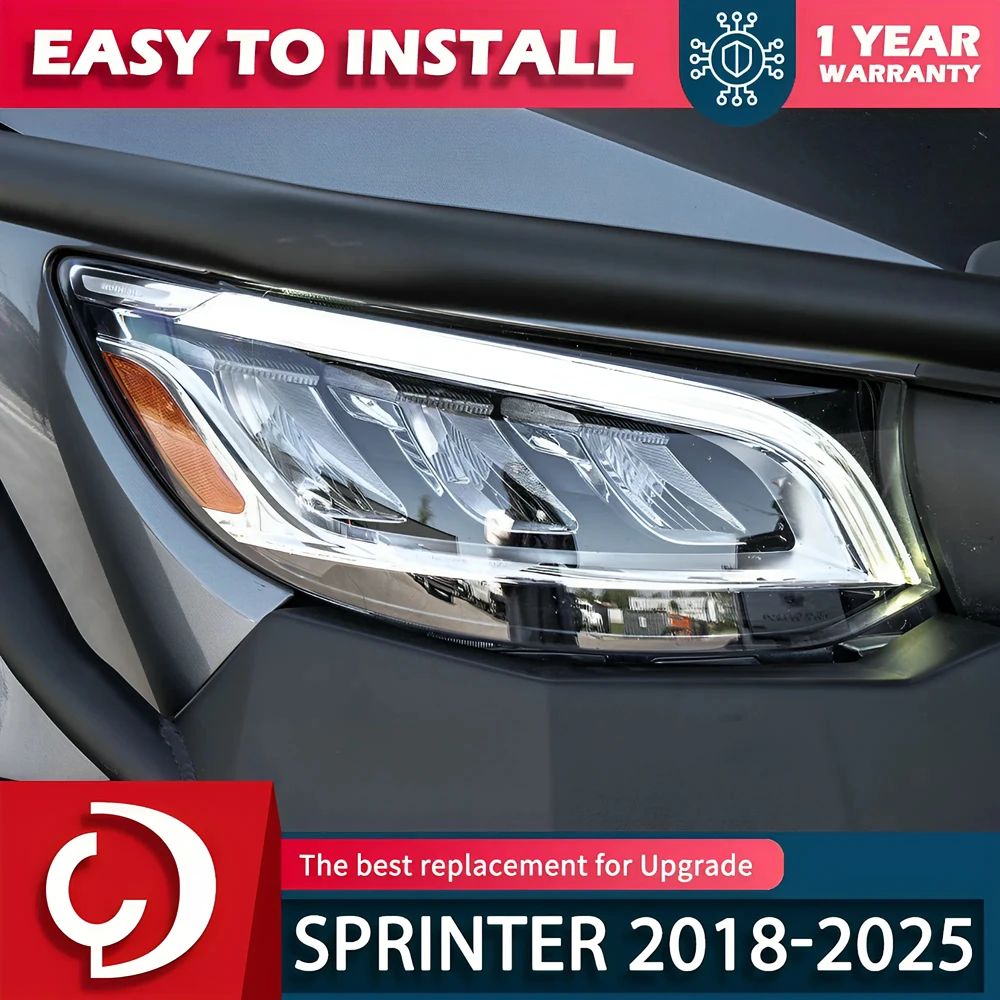 

Car Styling For Benz Sprinter 2018-2025 LED Headlight Sprinter DRL Turn Signal High Beam Projector Lens Head Lamp Accessories