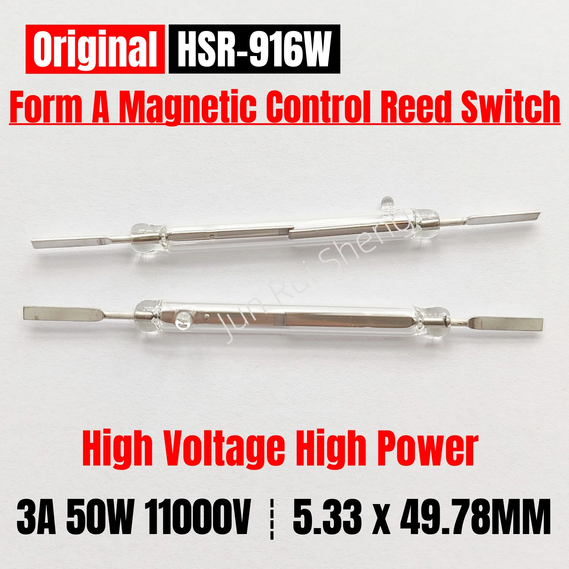 5PCS Original HSR-916W High Voltage High Power Form A Reed Switch 5*50MM 3A 50W 11000V Magnetic Control Induction Contact Sensor