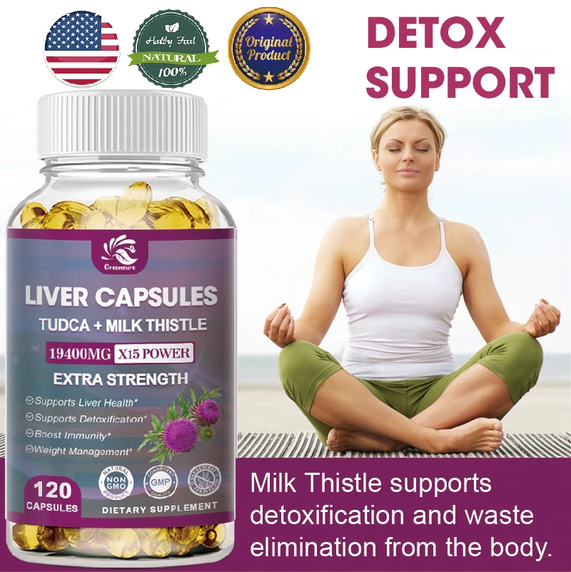 Greensure Milk Thistle Extract Liver Soft Capsules Improve Liver Damage Caused by Long-Term Drinking Support Liver Health