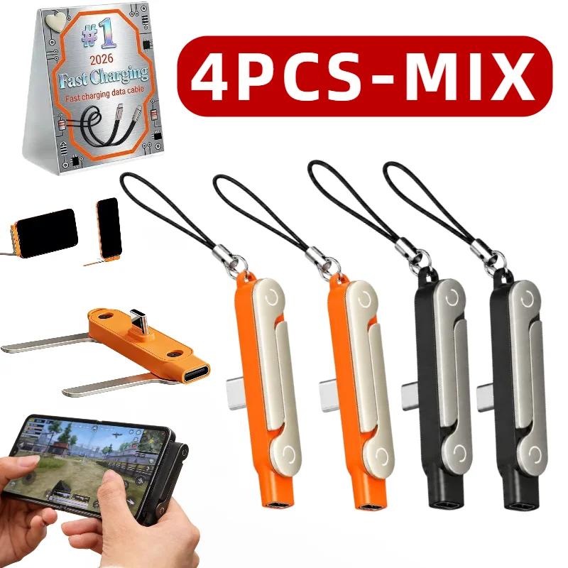240W Ladekabelhalterung mit unsichtbarer Unterstützung, faltbarer Telefonhalter, USB Typ C Flachladegerät, Ladekabel, C-Kick-Kabelständer