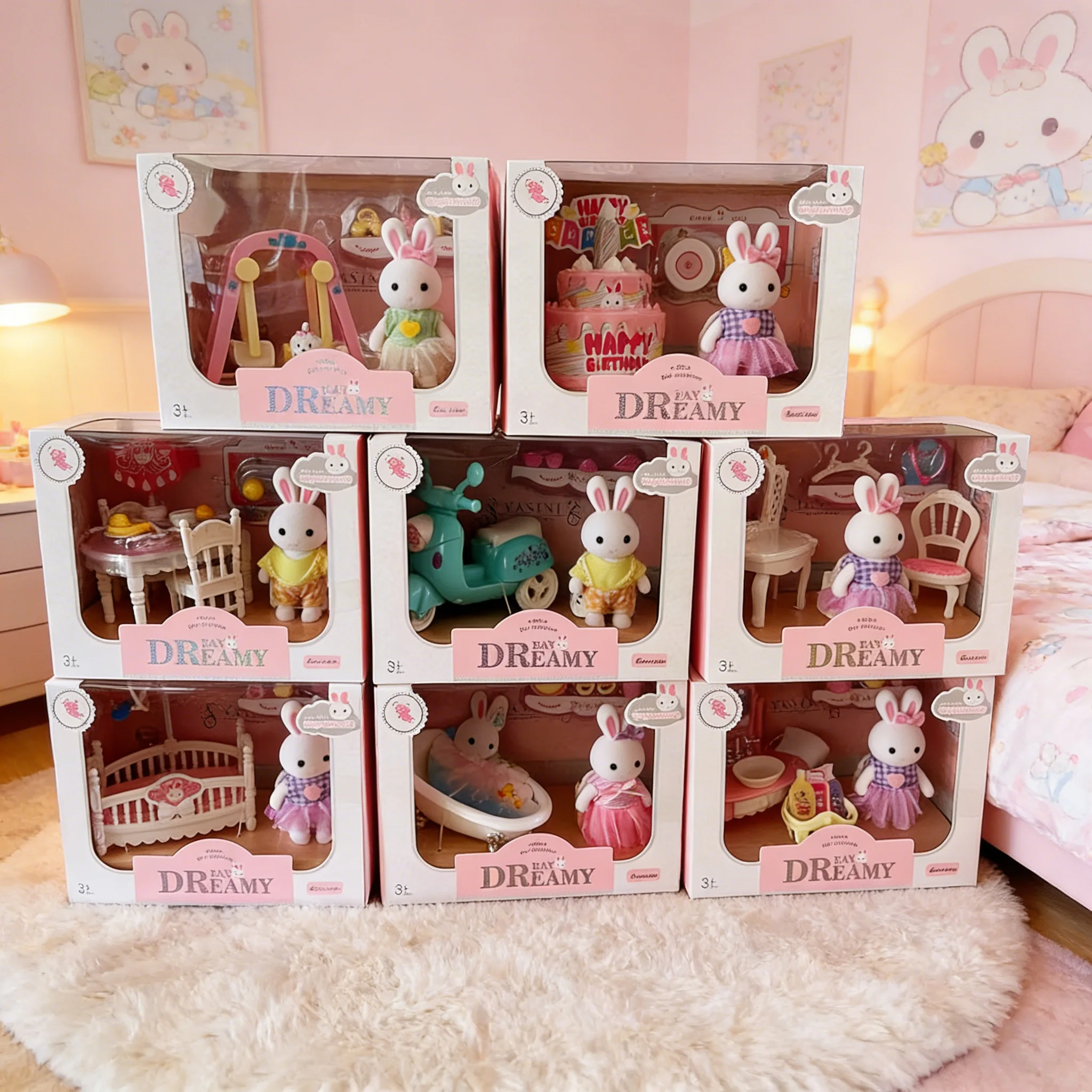 

Игровой набор «Маленький кролик»: милая сцена, имитация, моделирование. Подарок на день рождения для детей. Игрушки для взаимодействия родителей и детей в помещении.