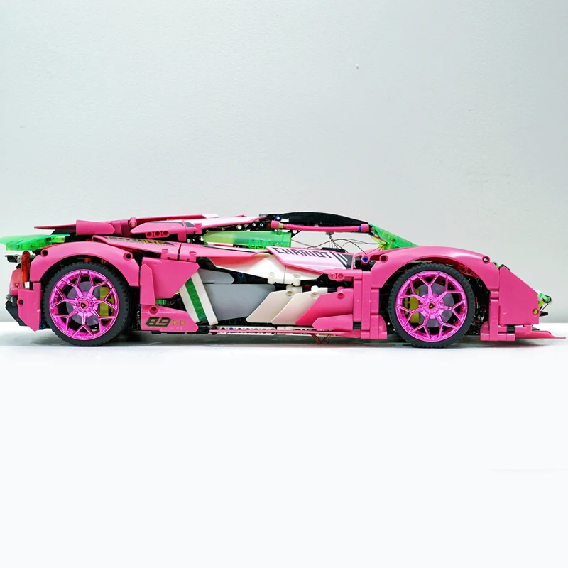 KBOX 10246 New 3358Pcs Rambo Pink RC Car  Model 1:8  MOC High-Tech Super Speed Blocks Bricks Educational Toy Birthday Gifts