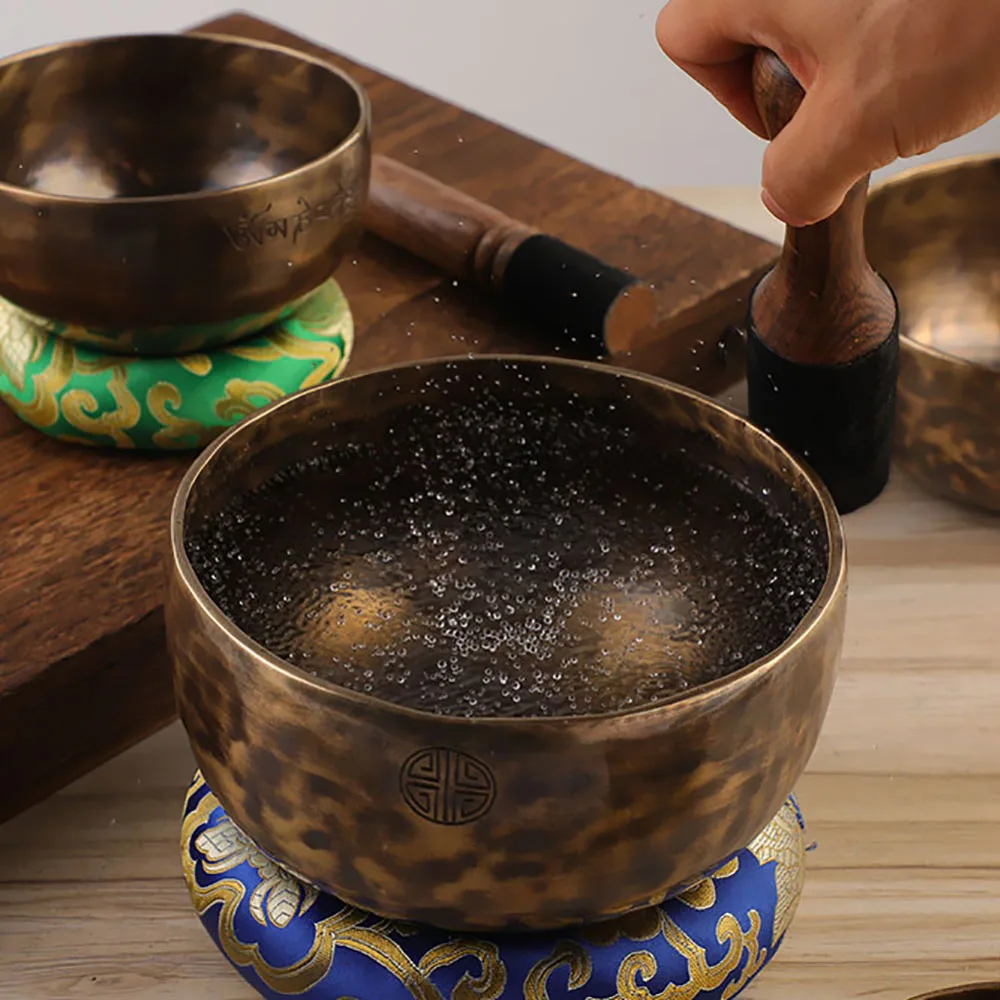 Full Moon Brass Nepal Handmade Tibetan Singing Bowl Buddhism Meditation Large Sound Bowl Chakras Musical Instrument Gifts