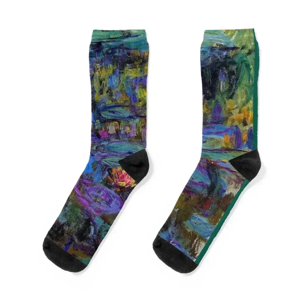 

Monet Water Lilies Socks Stockings compression basketball crazy Men Socks Luxury Brand Women's