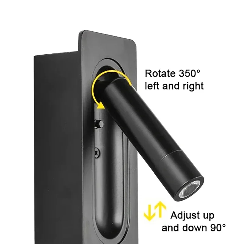 LED المحيطة القراءة الخفيفة قابل للتعديل راحة الجدار الخفيفة الجهد واسعة 85 فولت-265 فولت داخلي للتدوير السرير القراءة الخفيفة