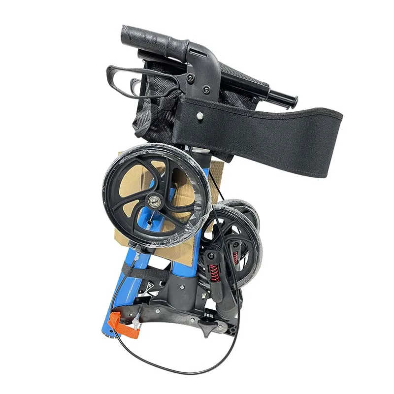 Aluminum Rollator with Seat, Foldable Lightweight Walker for Elderly, Folding Mobility Walker, Shopping Cart Walker, 80-93.5cm