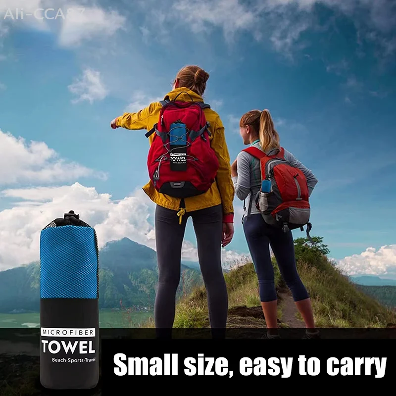 Toalha esportiva de secagem rápida 40x80cm, toalha multicolorida para natação, academia, fitness, acampamento, corrida, praia