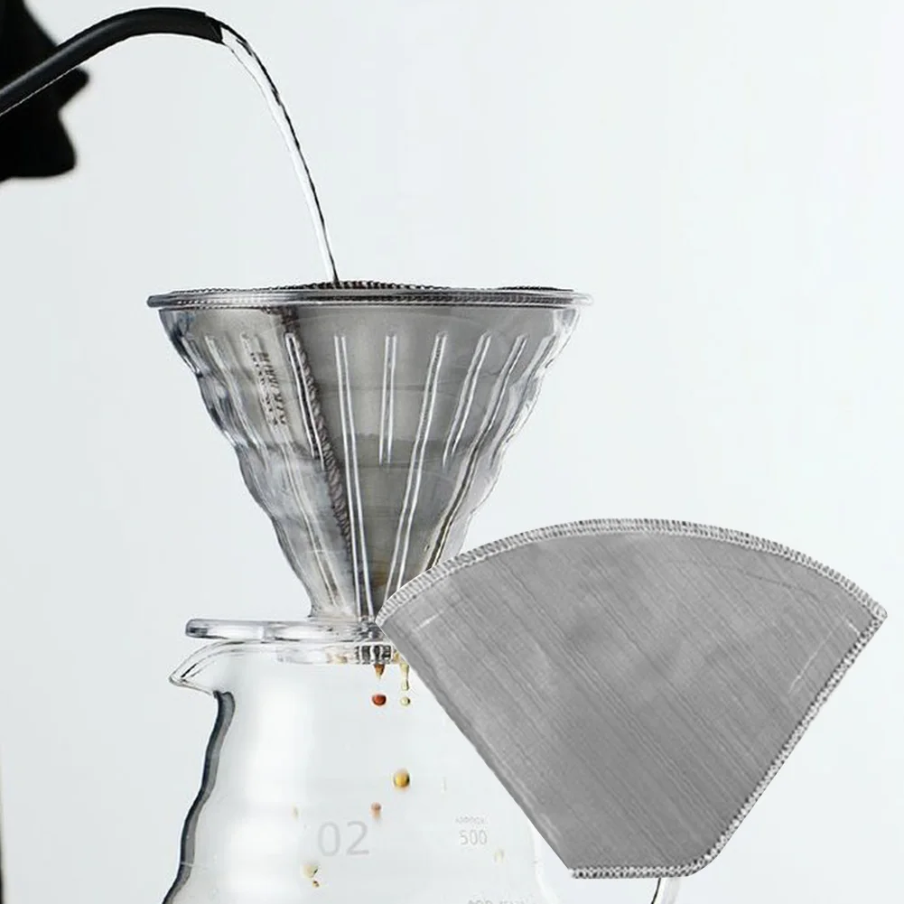 Reusable Pour Over Coffee Filter Stainless Steel Coffee Filter Drip Paperless Universal Coffee Filter for Kitchen Accessories