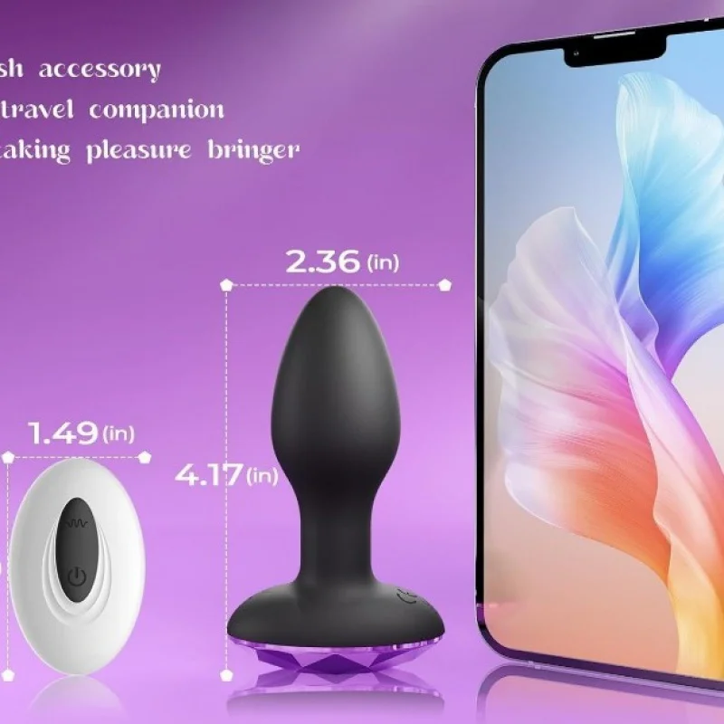 Amazon Hot Sale New Men's Wireless Remote Control Rotating Vibration Diamond Butt Plug Prostate Anal Massager