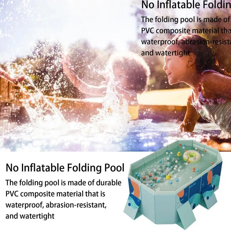 

Foldable Swimming Pool Leak-Proof PVC Above Ground Frame Pool With Double Drainage Ports Interactive Bathing Pool For Outdoor