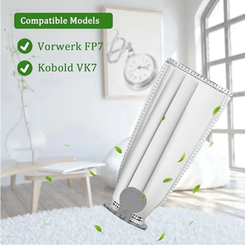 Sacos filtrantes sem fio aspirador, Acessórios de substituição, FP7 Premium, Vorwerk Kobold VK7