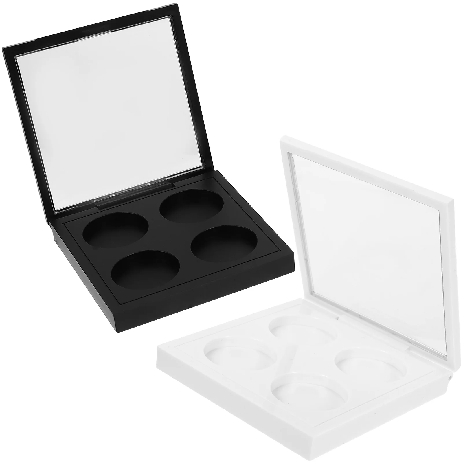 

2pcs Multi-Grid Empty Eyeshadow Box Blusher Lipstick Storage Container Refillable Case Compact Portable Makeup