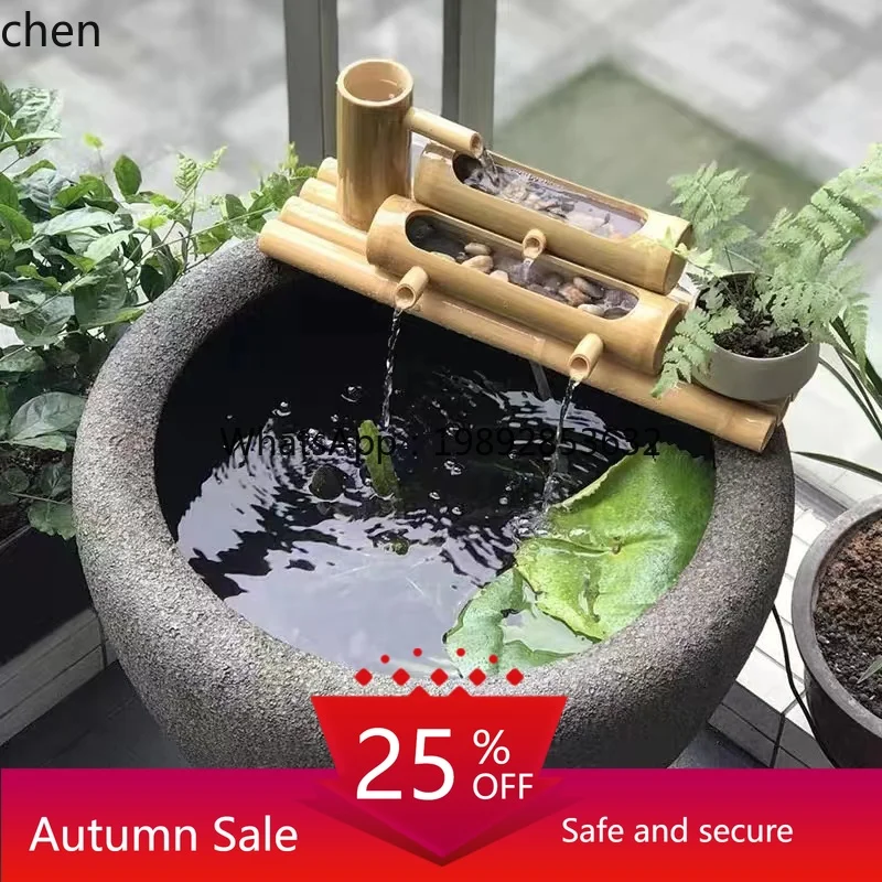 

Bamboo Circulating Water Ornament Water Flow Device Courtyard Outdoor Living Room Balcony