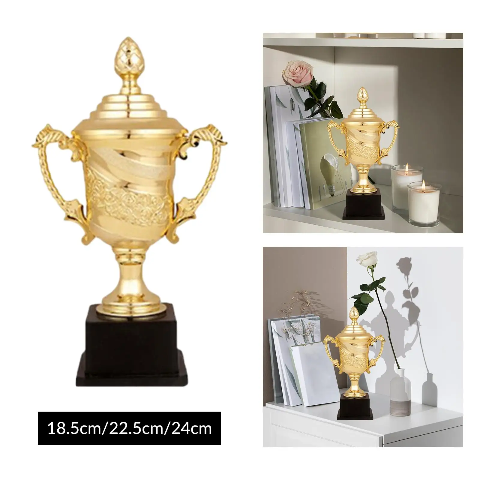 Soccer Award Trophy with Smooth Gold Surface Football Game Winner Keepsake for Teamwork Recognition and Graduation Ceremonies