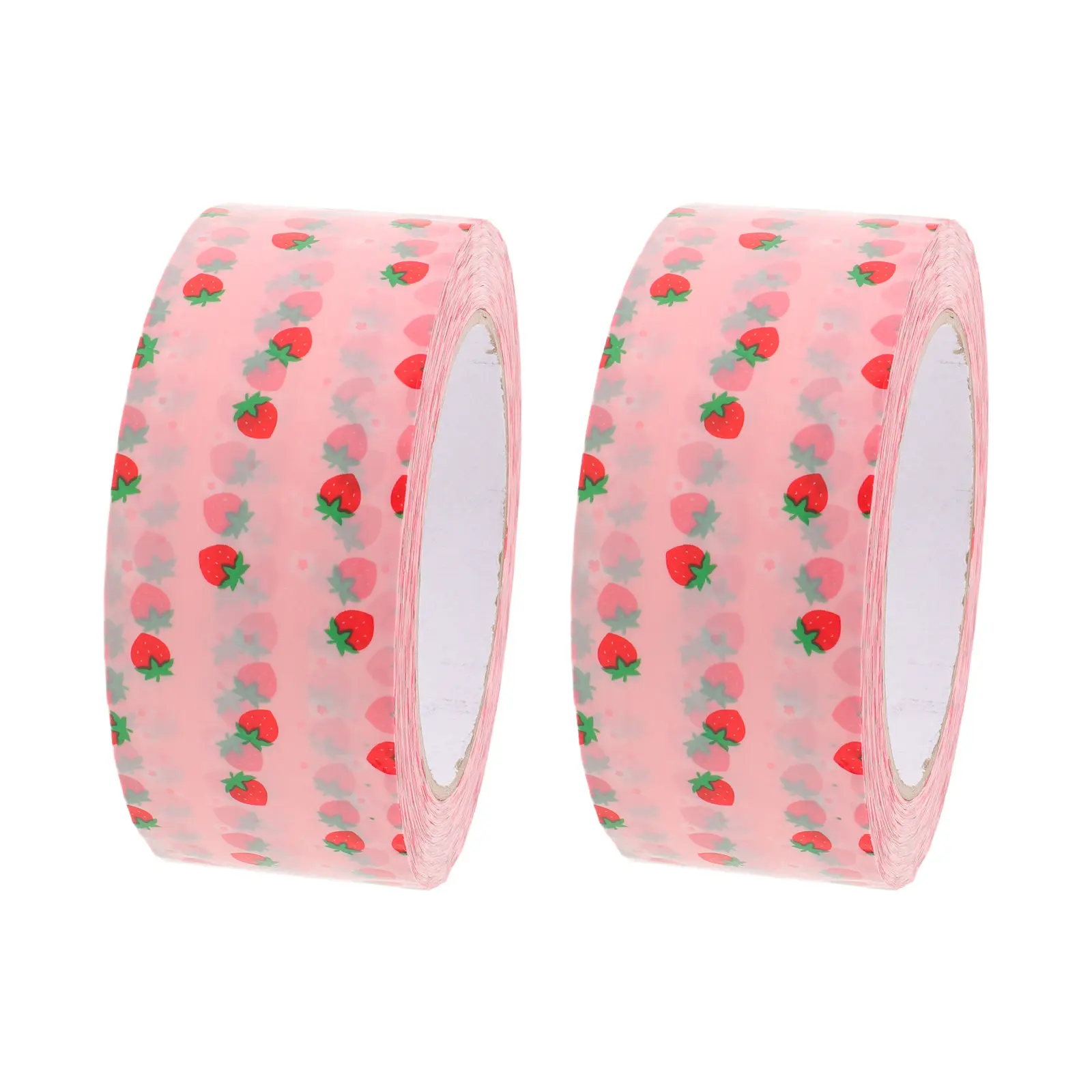 2Pcs Strawberry Printed Packing Tape Cute Patterned Carton Sealing Tape for Boxes Gift Wrapping Parcel Packaging 109 Yards