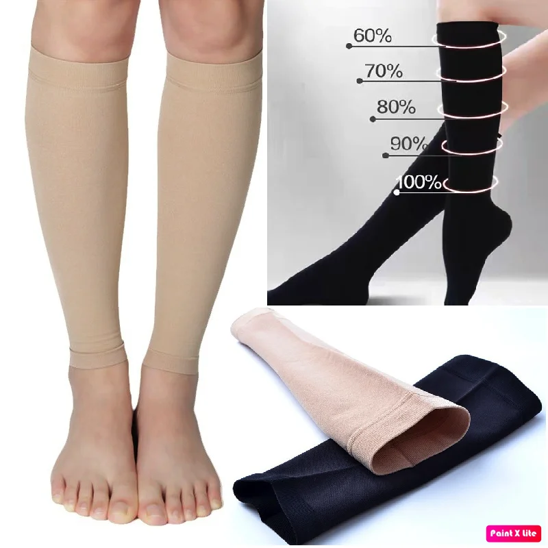 

Men Women Compression Footless Socks (20-30mmHg)Leg Sleeves Medical Grade for Varicose Veins Swelling Pain Relief Shin Splint