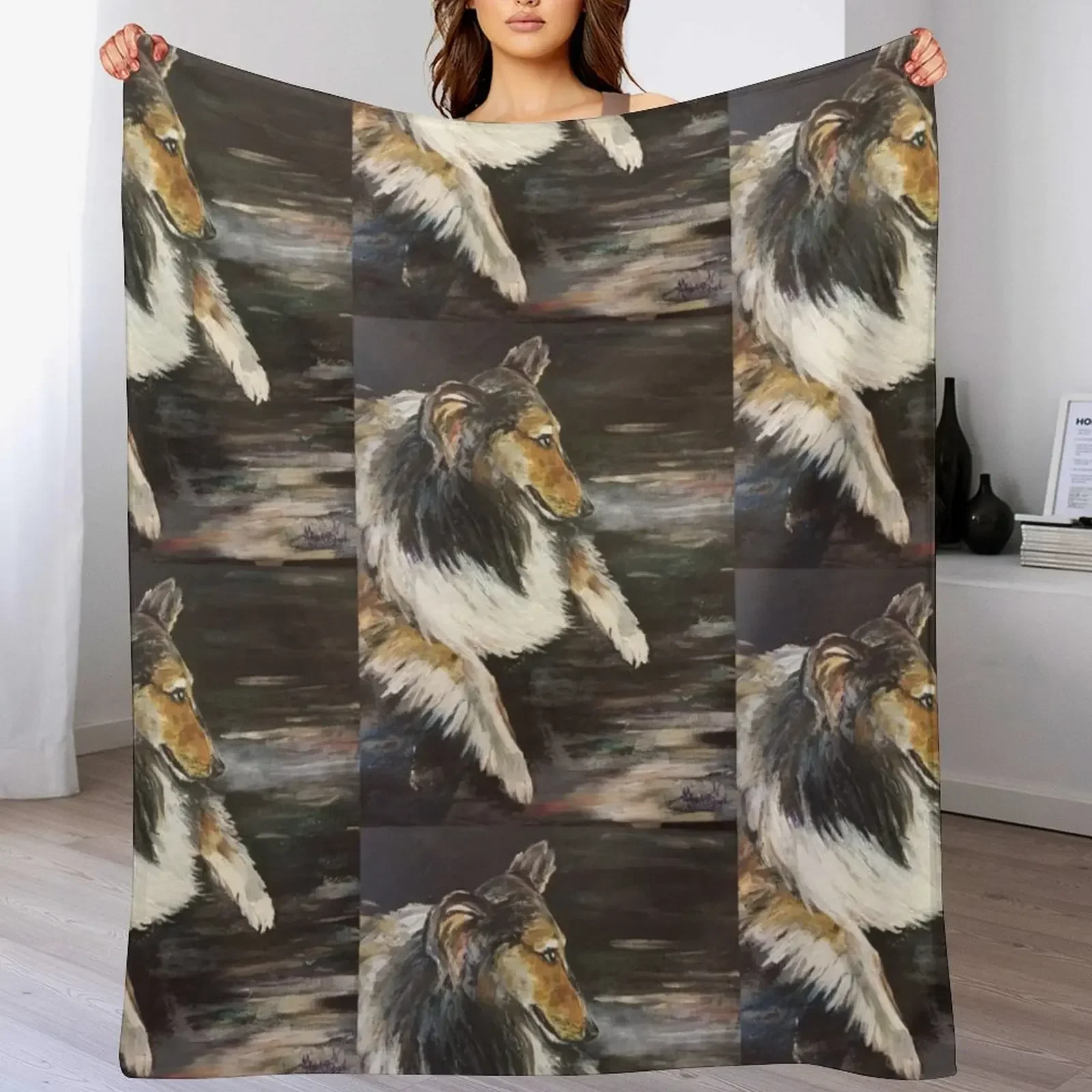 Gentle Collie Throw Blanket Decorative Throw Kid'S Blankets For Bed Personalized Gift Blankets