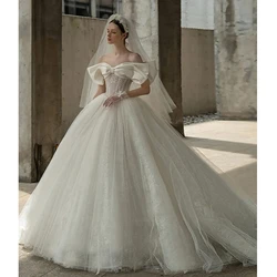 Vestidos de casamento requintados com apliques de renda, vestidos de baile, vestes nupciais, arco querido, decorar, sem mangas, 2021