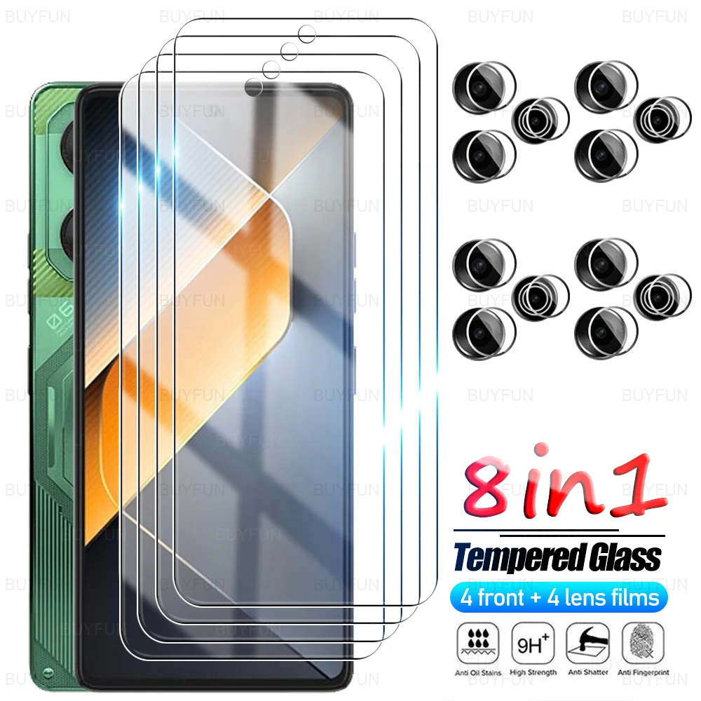 8to1 For Tecno Pova 6 Pro 9H Tempered Glass Pova6 6Pro Pova6Pro Lens Protective Film TecnoPova6pro Screen Protector Anti Scratch