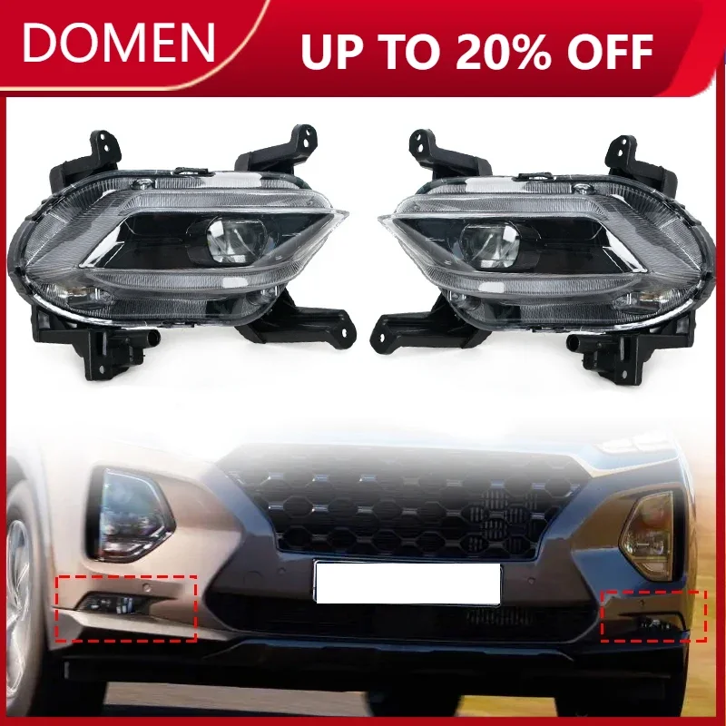 

LED Daytime Running Light Turn Signal Light For Hyundai Santa Fe 2019 2020 Fog Lights Fog Lamp Headlight 92201S1100 92202S1100