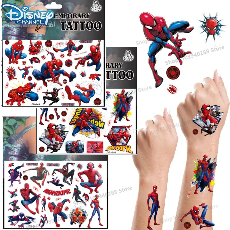 

Disney Spider-Man Tattoo Stickers Anime Boy Hero Children Cartoon Birthday Party Tattoos Sticker for Kids Christmas Gifts