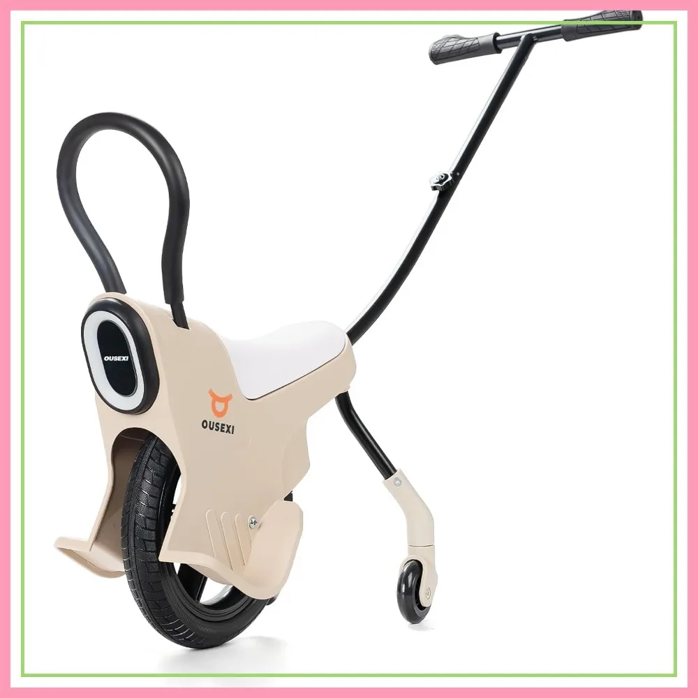 

2-in-1 Hand Push Unicycle Kids Push Car, Toddler Trike Push Bike Stroller, Balance Push Car