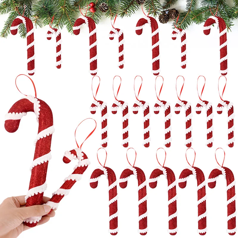 1-5Pcs Rot Weiß Zuckerstange Hängen Anhänger Weihnachten Baum DIY Ornamente Frohe Weihnachten Hause Dekoration Neue Jahr urlaub Liefert